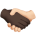 🫱🏿‍🫲🏻 handshake: dark skin tone, light skin tone display on Apple